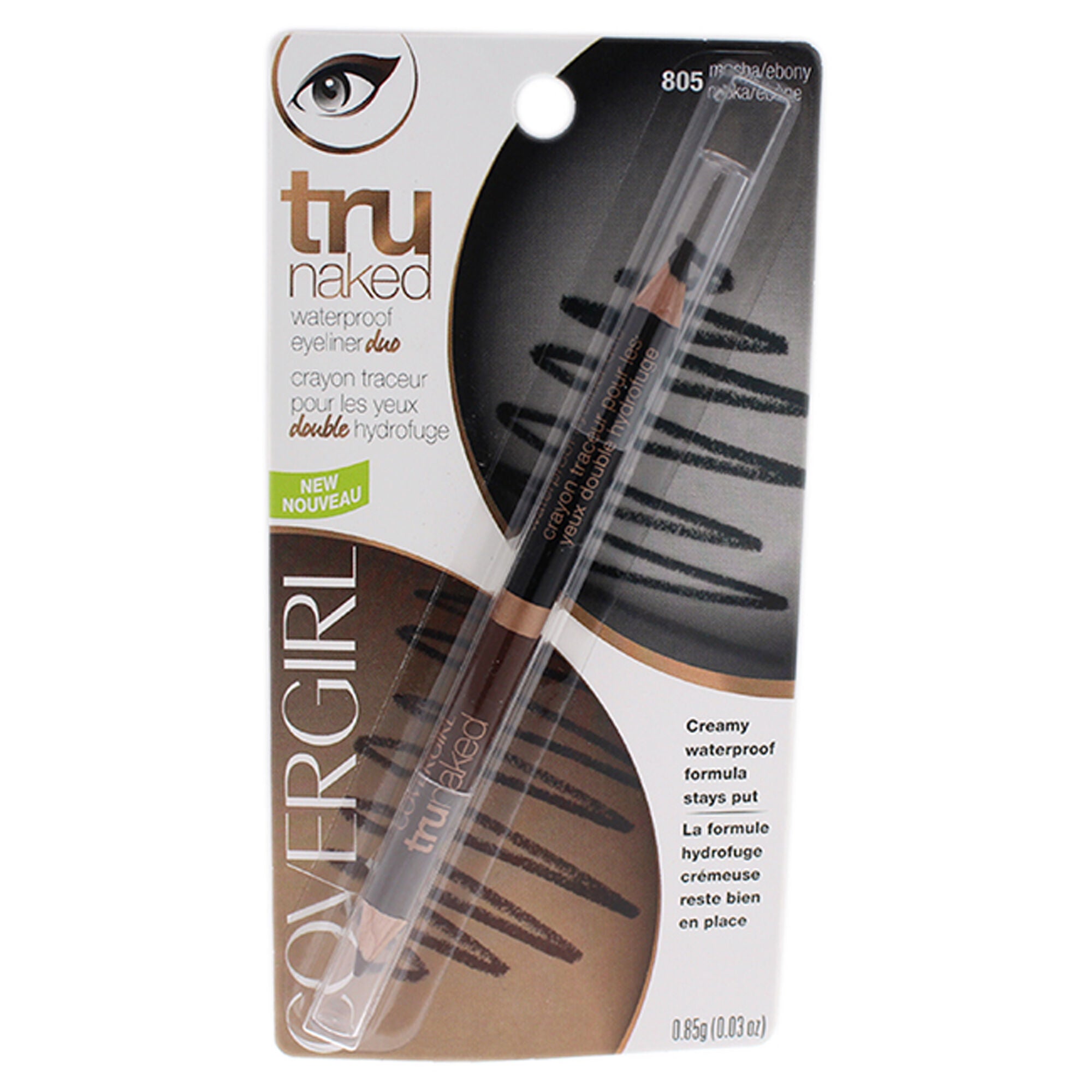 TruNaked Waterproof Eyeliner Duo - # 805 Mocha/Ebony by CoverGirl for Women - 0.03 oz Eyeliner, See Description, hi-res image number 0