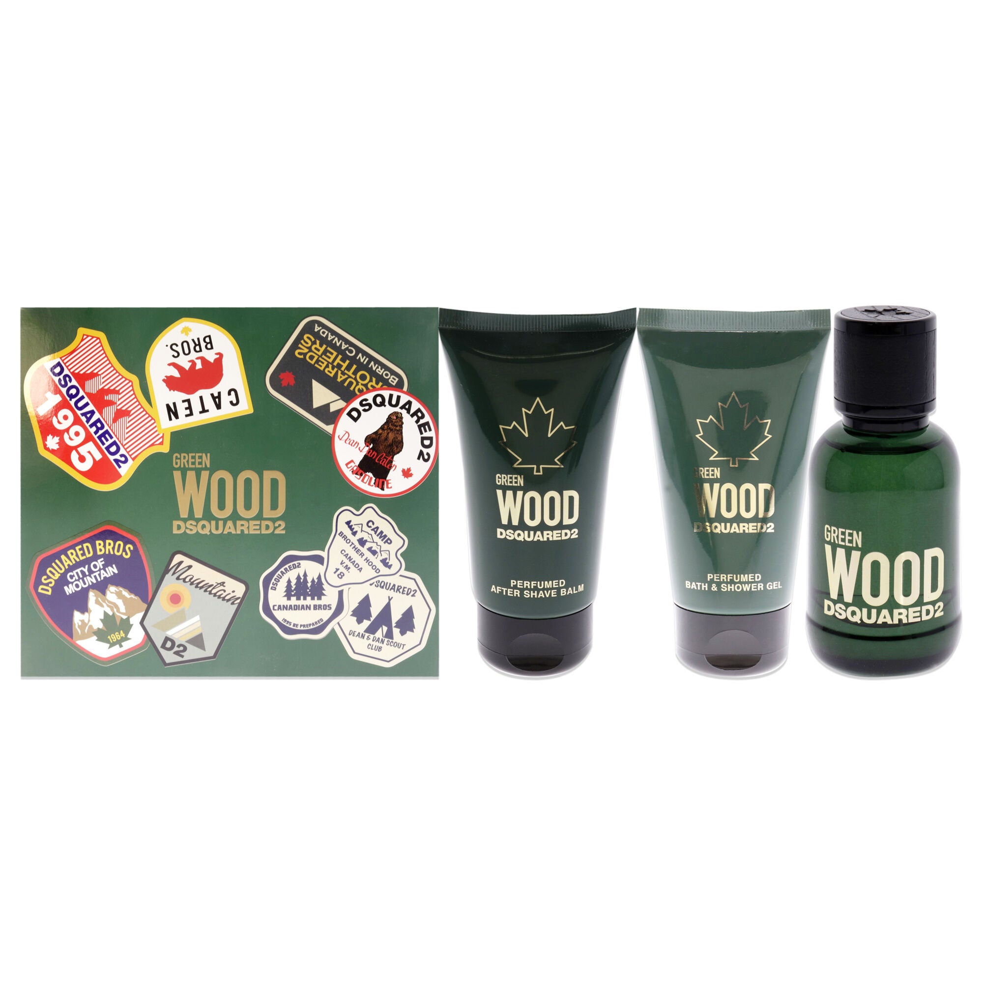 Green Wood by Dsquared2 for Men - 3 Pc Gift Set 1.7oz EDT Spray, 1.7oz After Shave Balm, 1.7oz Bath and Shower Gel, See Description, hi-res image number 0
