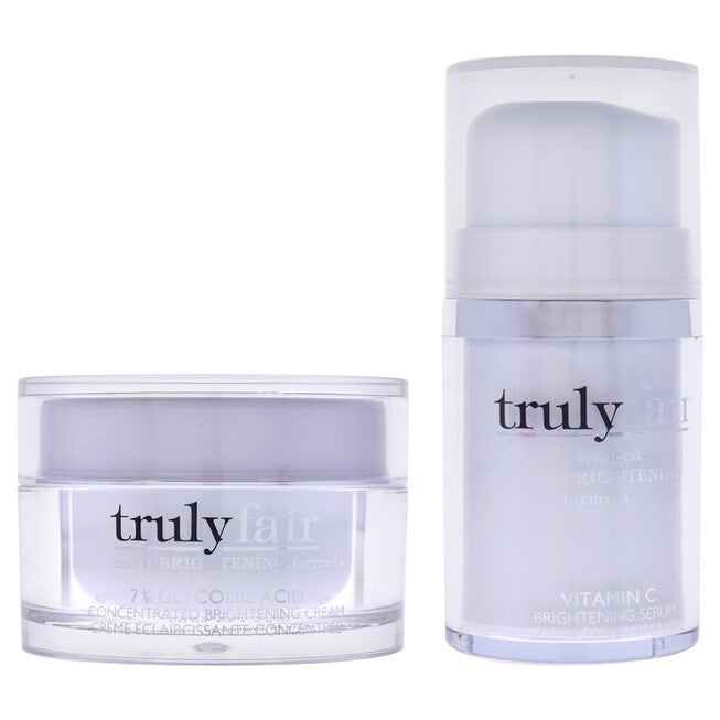 Truly Fair Kit by Truly Fair for Unisex - 2 Pc Kit 1.7oz 7 Percent Glycolic Acid Concentrated Brightening Cream, 1oz Vitamin C Brightening Serum, , alternate image number null