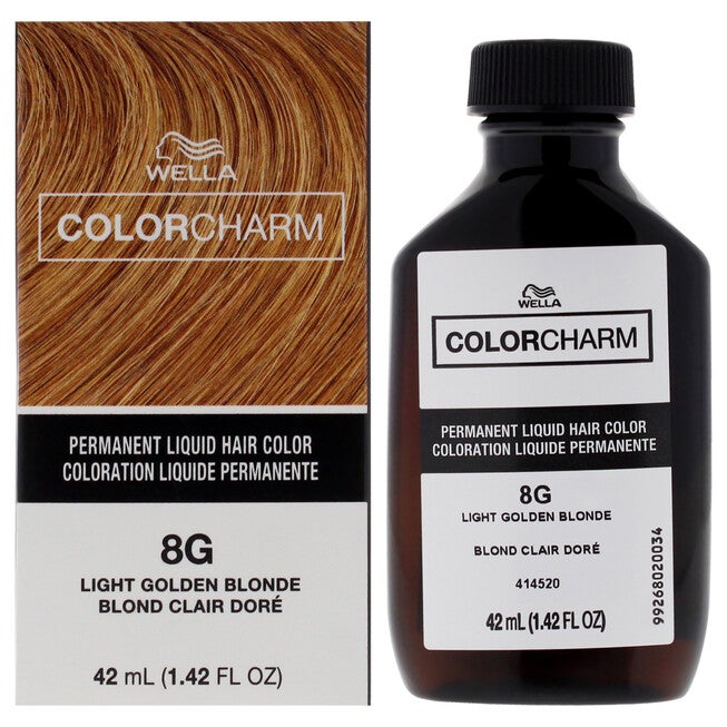 Color Charm Permanent Liquid Hair Color - 8G Light Golden Blonde by Wella for Unisex - 1.42 oz Hair Color, NA, hi-res image number null