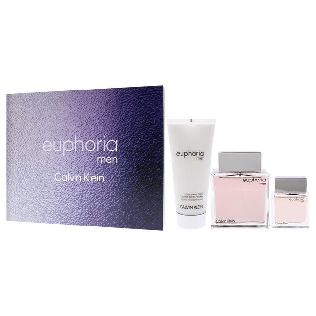 Euphoria by Calvin Klein for Men - 3 Pc Gift Set 3.3oz EDT Spray, 0.5oz EDT Splash, 3.3oz After Shave Balm, NA, alternate image number null