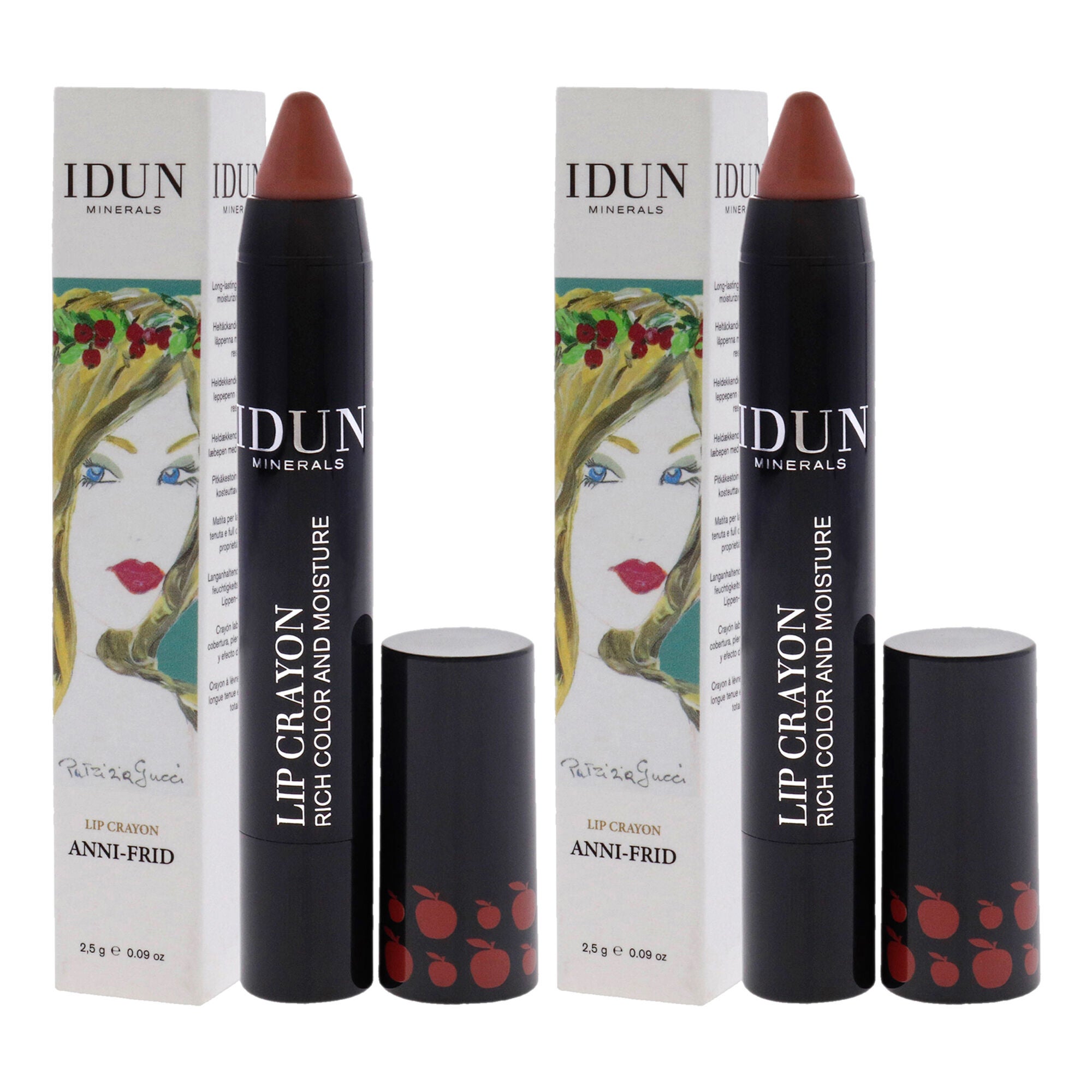 Lip Crayon - 402 Anni-Frid by Idun Minerals for Women - 0.09 oz Lipstick - Pack of 2, , alternate image number 7