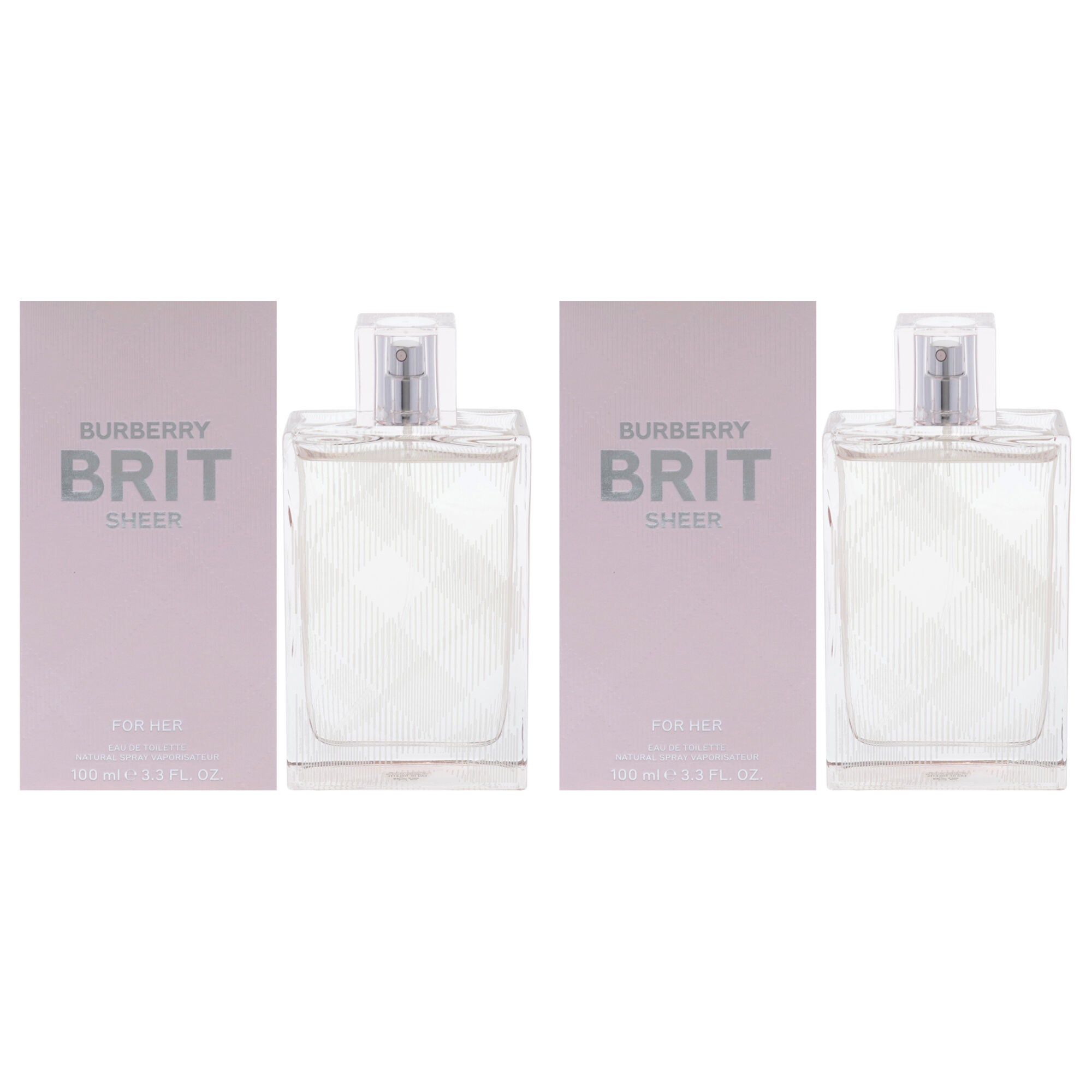 Burberry Brit Sheer by Burberry for Women - 3.3 oz EDT Spray - Pack of 2, Clear, hi-res image number 0