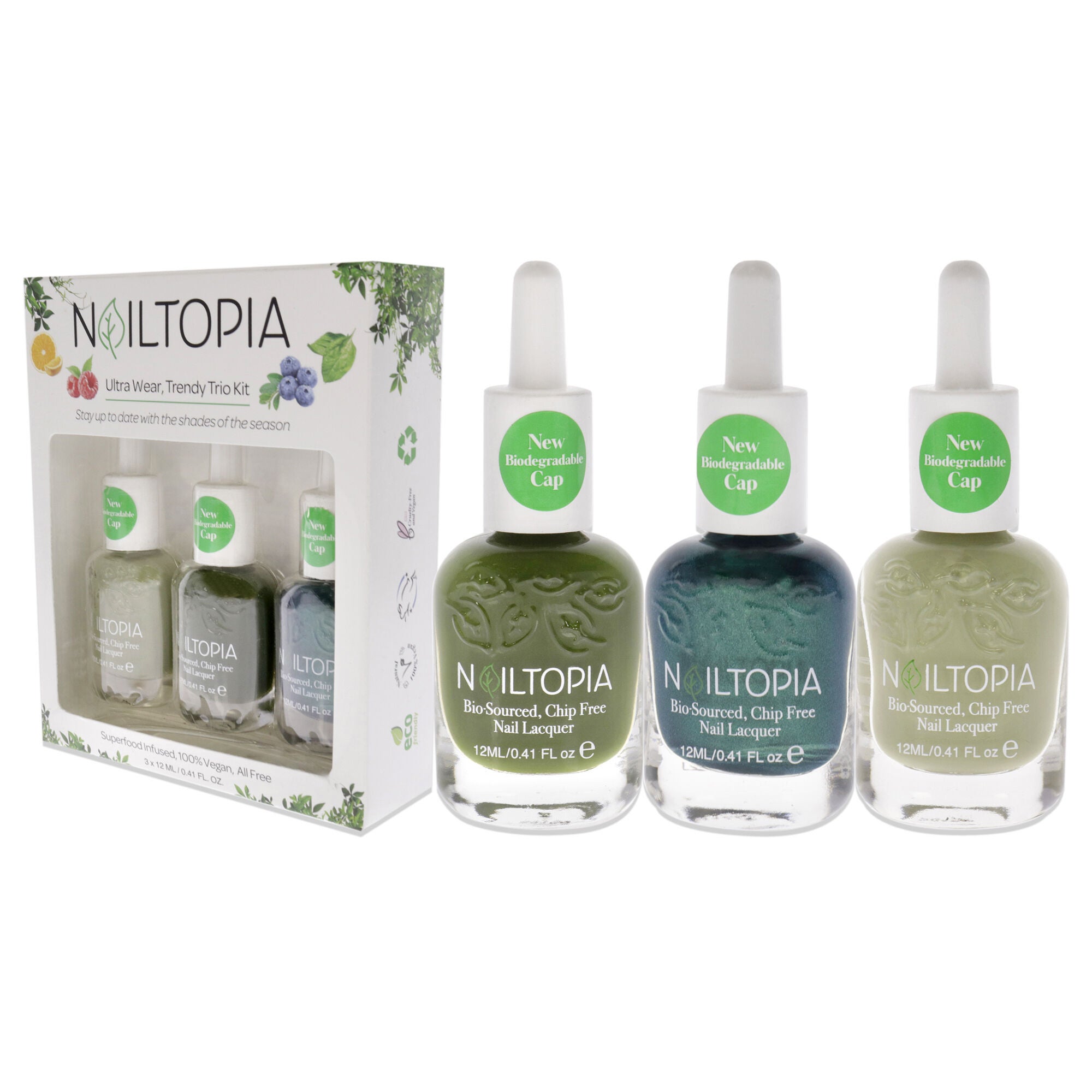 Be-Leaf In Yourself Kit by Nailtopia for Women - 3 Pc 0.41oz Ride Or Die, 0.41oz Loverboy, 0.41oz Pickle My Fancy, See Description, alternate image number 2