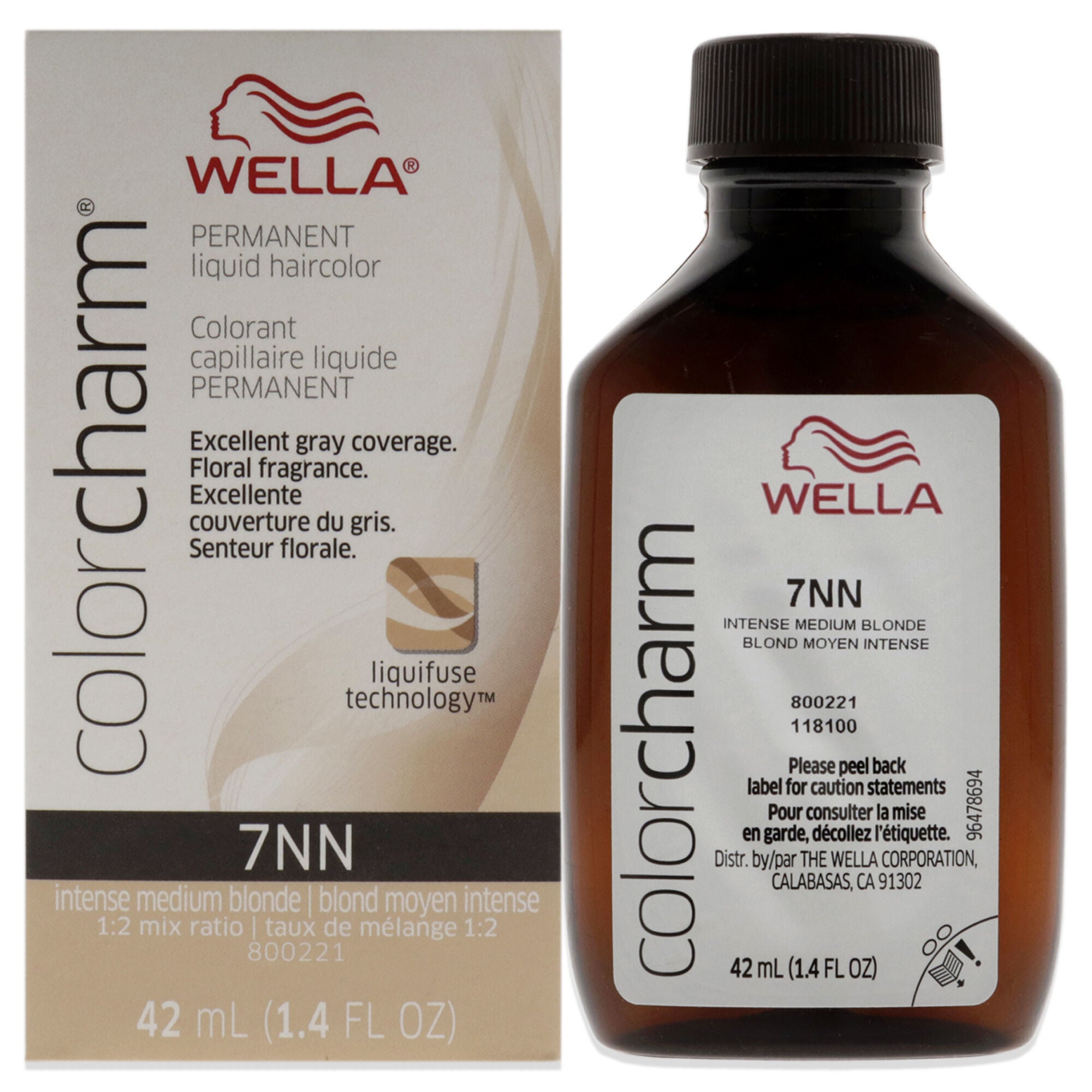 Color Charm Permanent Liquid Hair Color - 7NN Intense Medium Blonde by Wella for Unisex - 1.42 oz Hair Color, See Description, hi-res image number 0