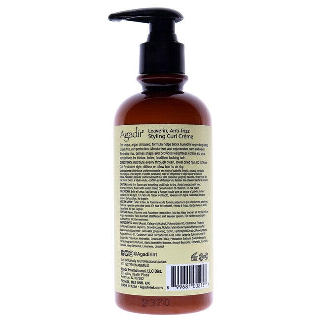 Argan Oil Styling Curl Creme by Agadir for Unisex - 10 oz Cream, NA, alternate image number null