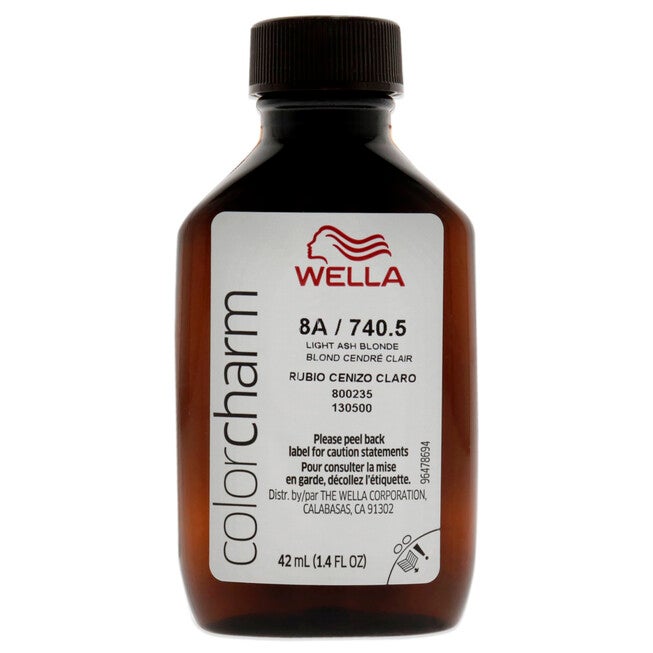 Color Charm Permanent Liquid Hair Color - 740.5 8A Light Ash Blonde by Wella for Unisex - 1.42 oz Hair Color, NA, alternate image number null