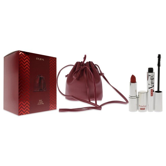 Vamp! Mascara and Petalips Set by Pupa Milano for Women - 3 Pc 0.32oz Vamp! Mascara - 100 Black, 0.123oz Lipstick - 015, Bucket Bag, NA, alternate image number null