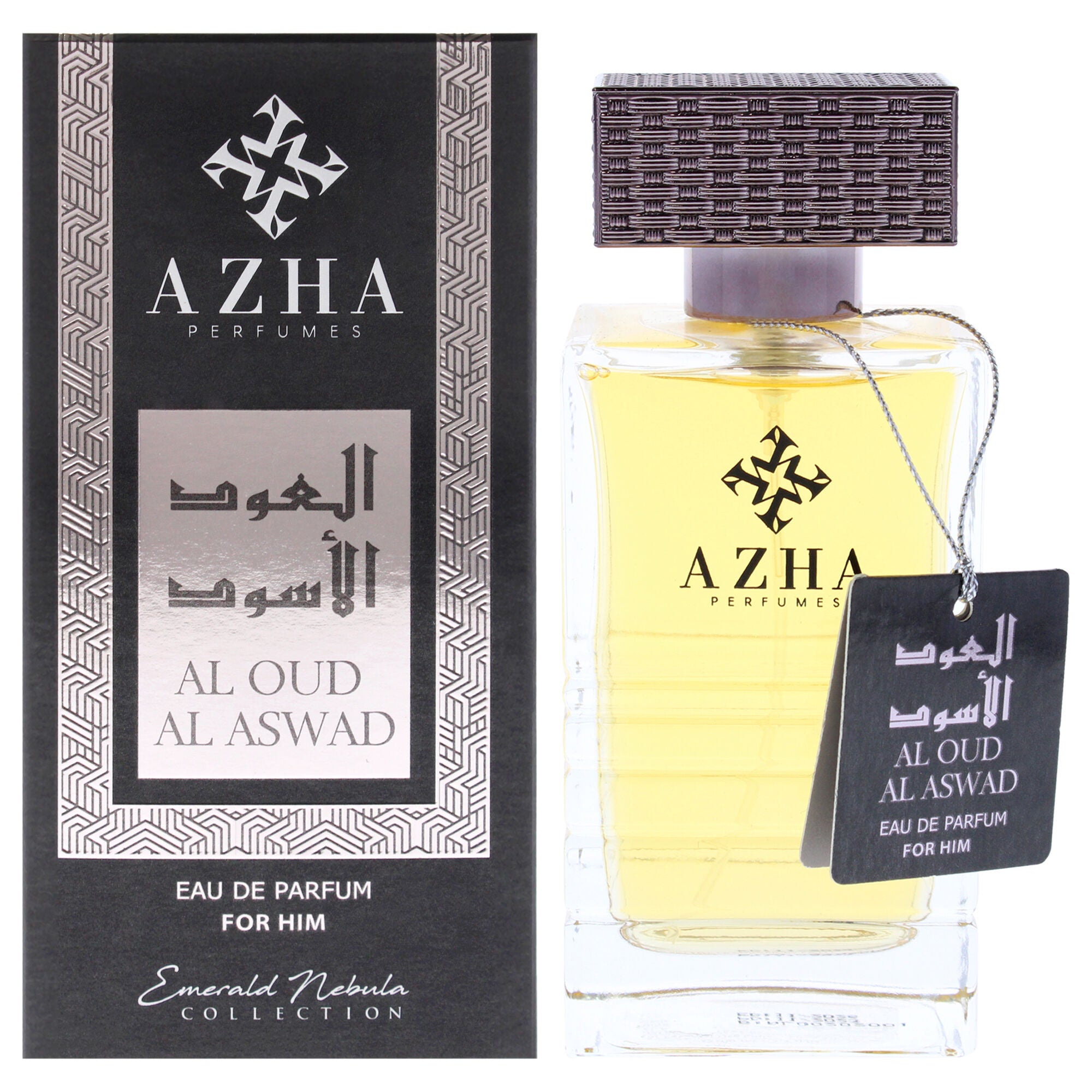 Emerald Nebula Collection - Al Oud Al Aswad by Azha for Men - 3.3 oz EDP Spray, Clear, hi-res image number 0
