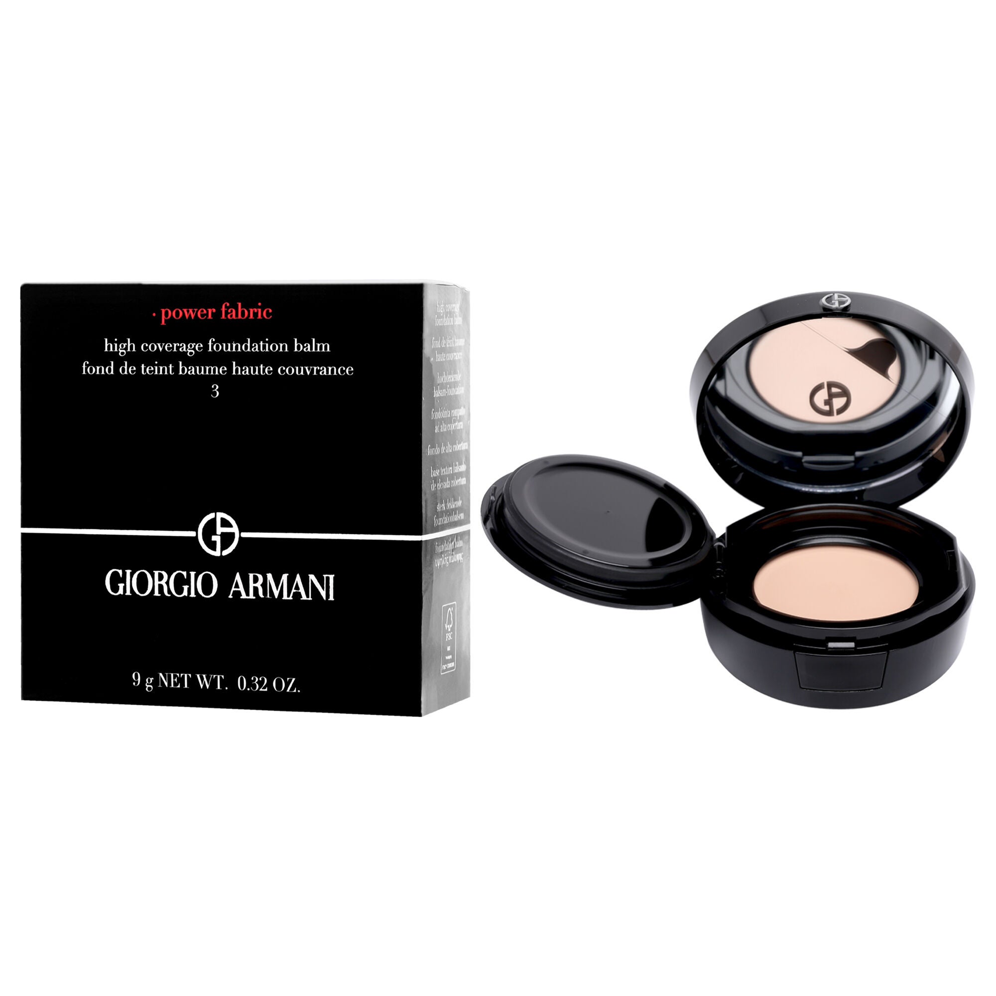 Power Fabric High Coverage Foundation Balm - 03 Light by Giorgio Armani for Women - 0.32 oz Foundation, See Description, alternate image number 3