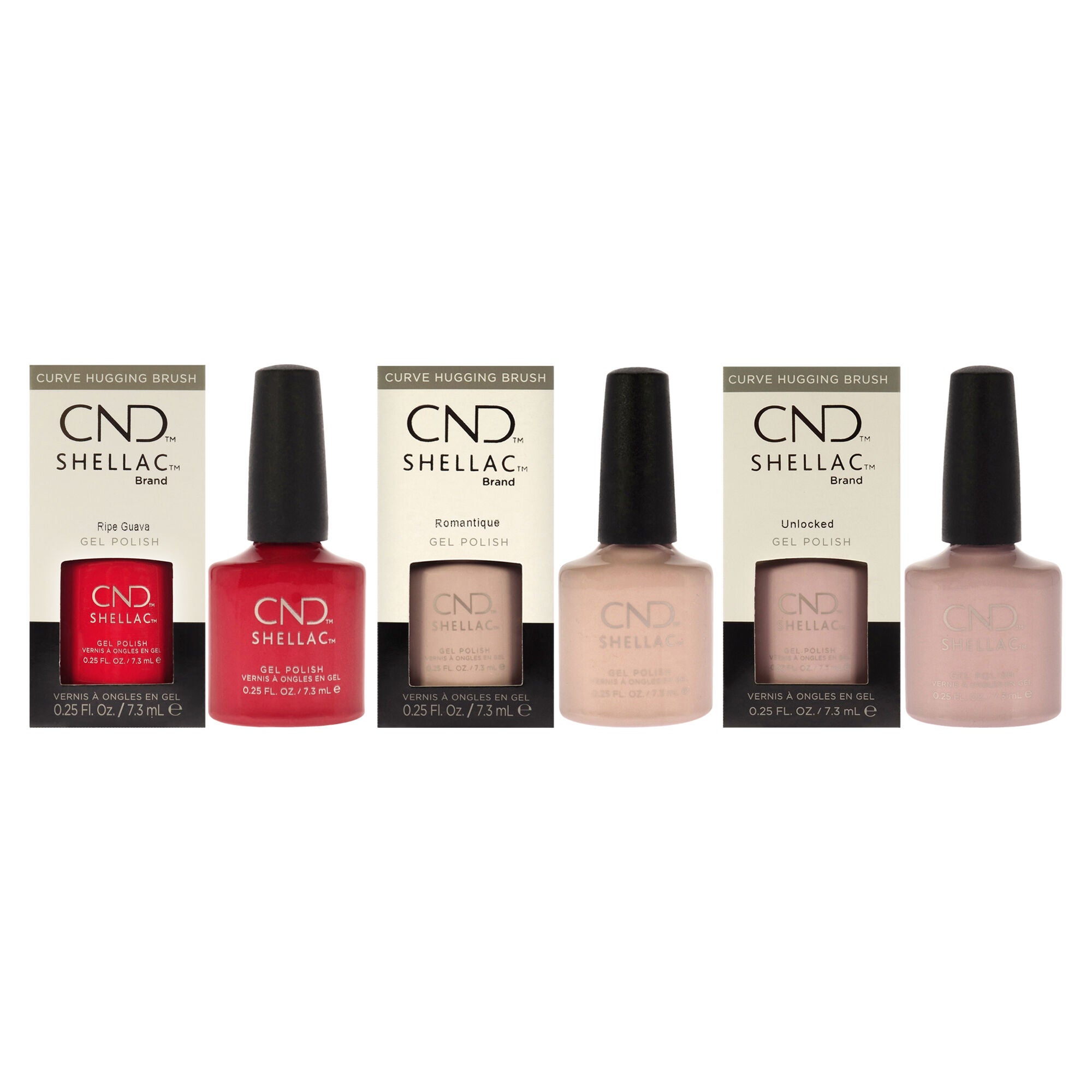Shellac Nail Color Kit by CND for Women - 3 Pc Kit 0.25oz Nail Polish ...