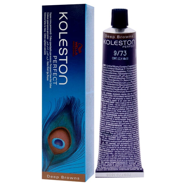 Koleston Perfect Permanent Creme Haircolor - 9-73 Very Light Brunette Gold Blonde by Wella for Unisex - 2 oz Hair Color, NA, alternate image number null