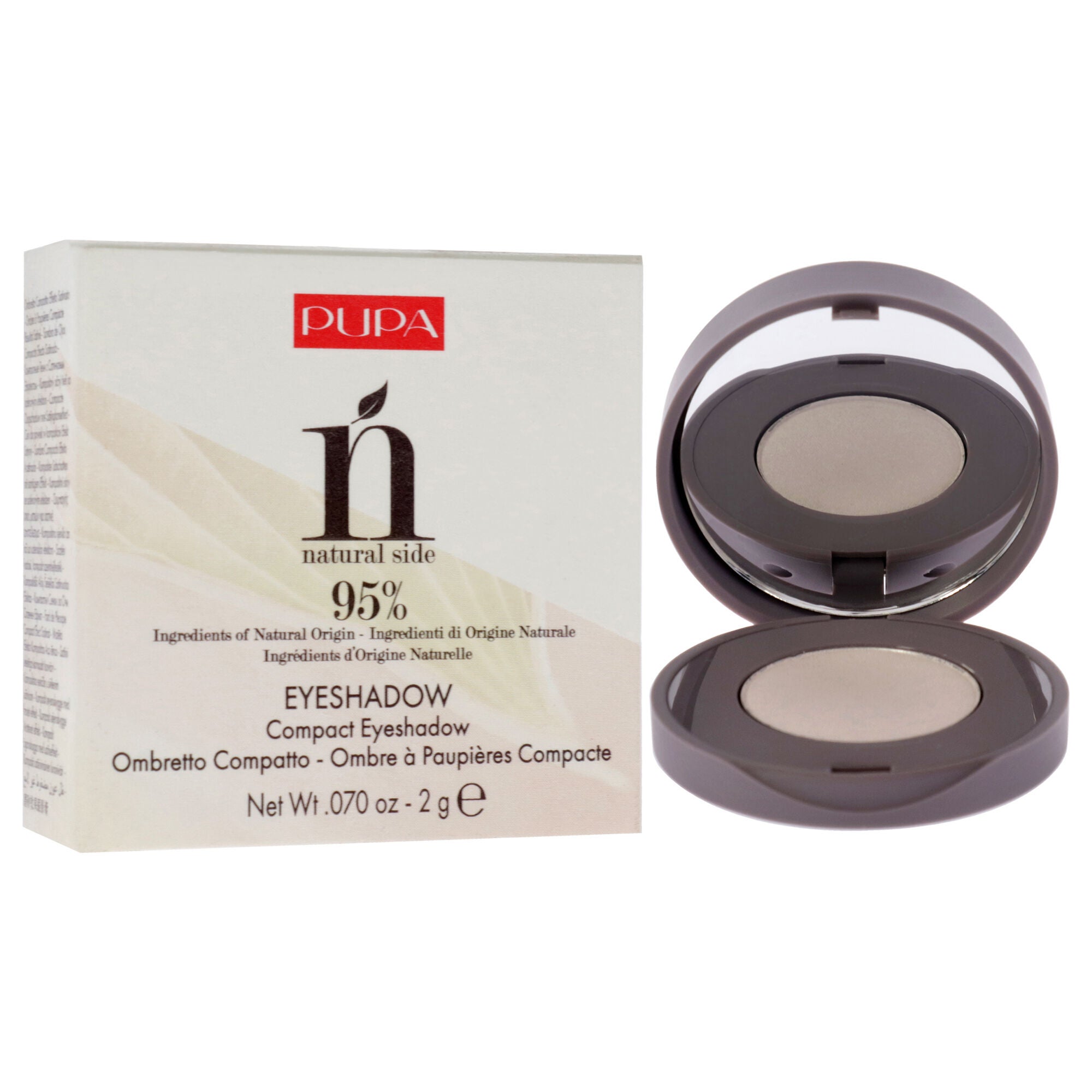 Natural Side Compact Eyeshadow - 003 Silky White by Pupa Milano for Women - 0.07 oz Eye Shadow, See Description, alternate image number 1