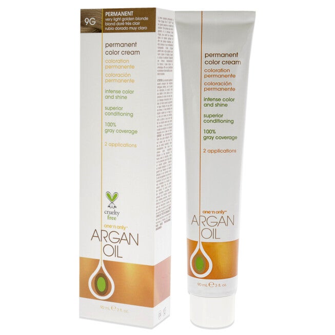 Argan Oil Permanent Color Cream - 9G Very Light Golden Blonde by One n Only for Unisex - 3 oz Hair Color, , alternate image number null