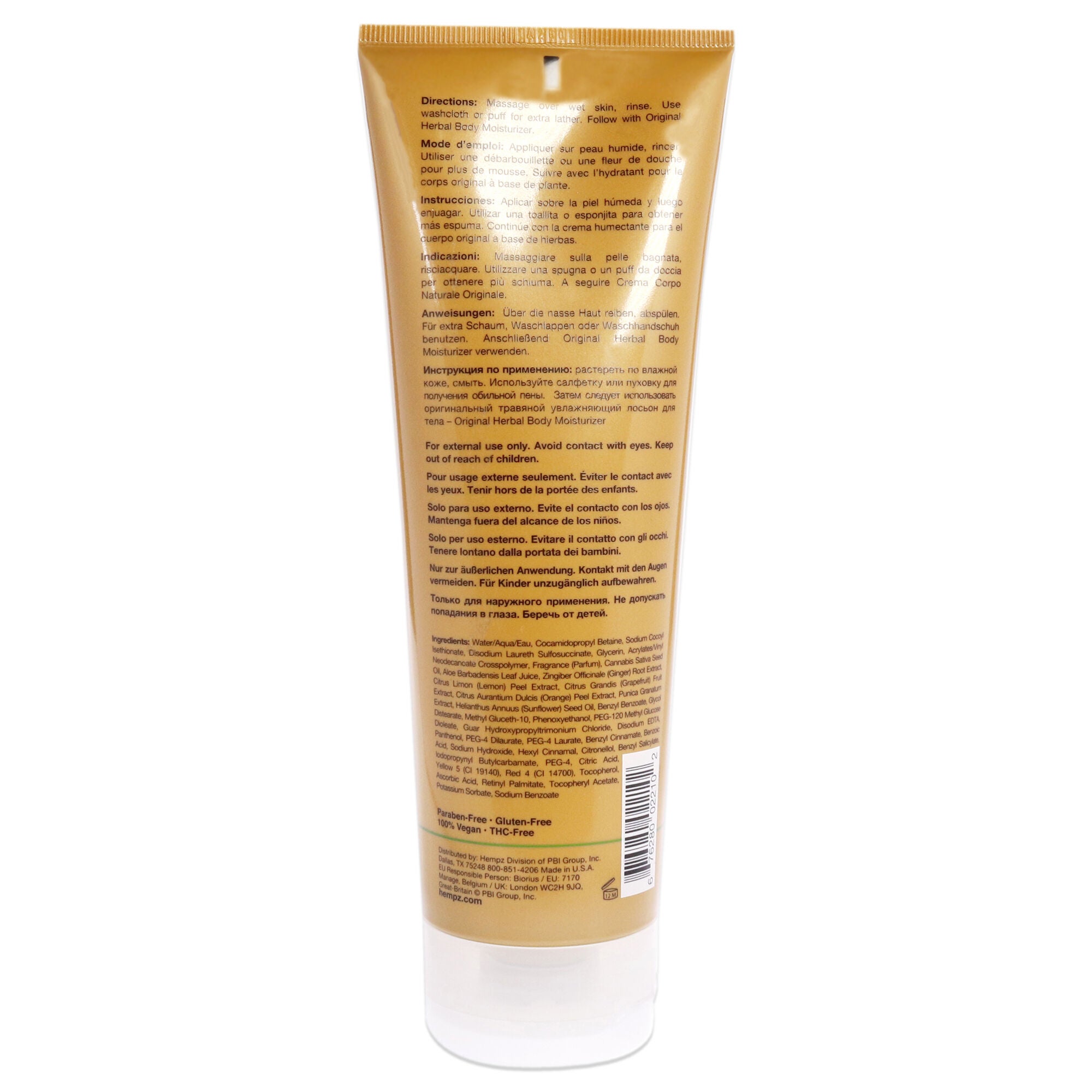 Original Invigorating Herbal Body Wash by Hempz for Unisex - 8.5 oz Body Wash, See Description, alternate image number 1