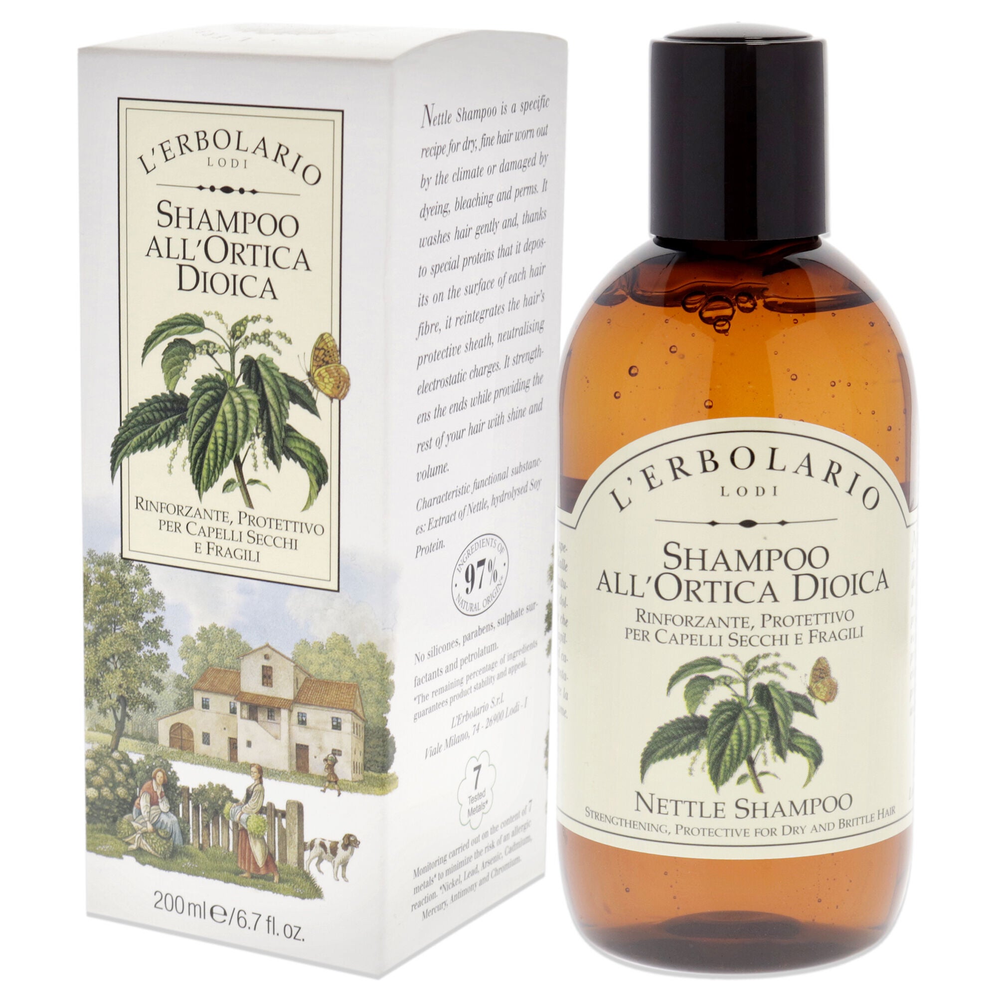 Shampoo - Nettle by Lerbolario for Unisex - 6.7 oz Shampoo, See Description, alternate image number 1