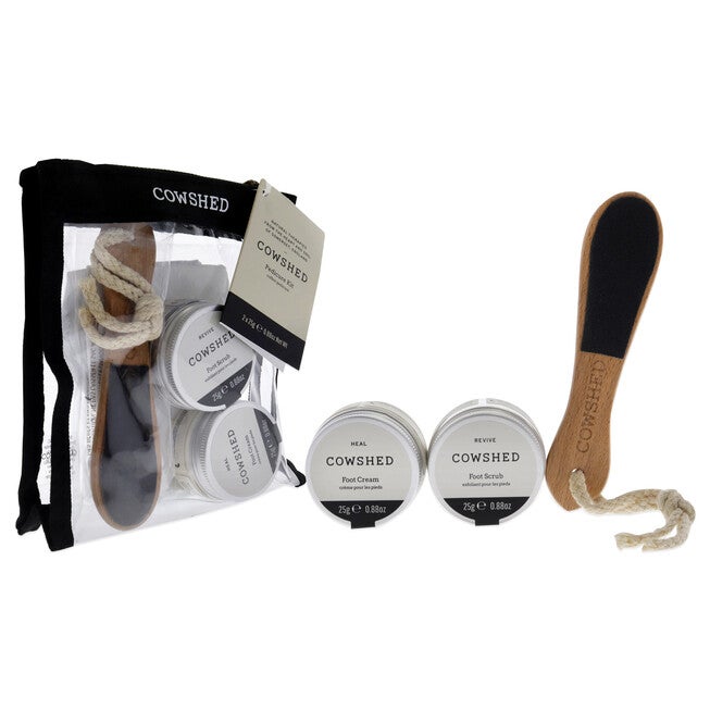 Pedicure Kit by Cowshed for Unisex - 4 Pc 0.88 oz Foot Scrub, 0.88 oz foot Cream, Foot File, Pedicure Socks, NA, alternate image number null