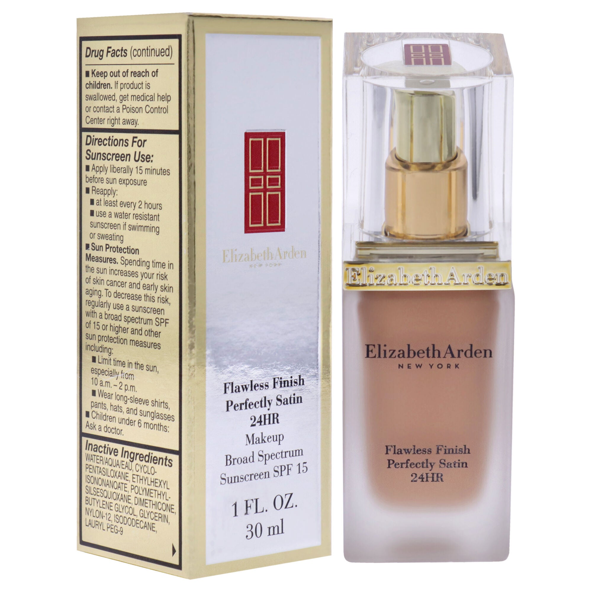 Flawless Finish Perfectly Satin 24HR Makeup SPF 15 - 14 Caramel by Elizabeth Arden for Women - 1 oz Foundation, , alternate image number 6