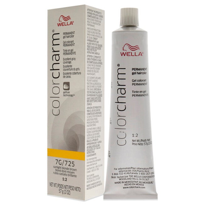 Color Charm Permanent Hair Color Gel - 725 7G Sunlight Blonde Brown by Wella for Unisex - 2 oz Hair Color, , alternate image number null