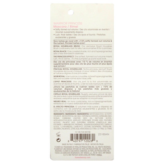 Warrior Princess Mascara - WP1 Royal Black by Flower Beauty for Women - 0.3 oz Mascara, NA, alternate image number null