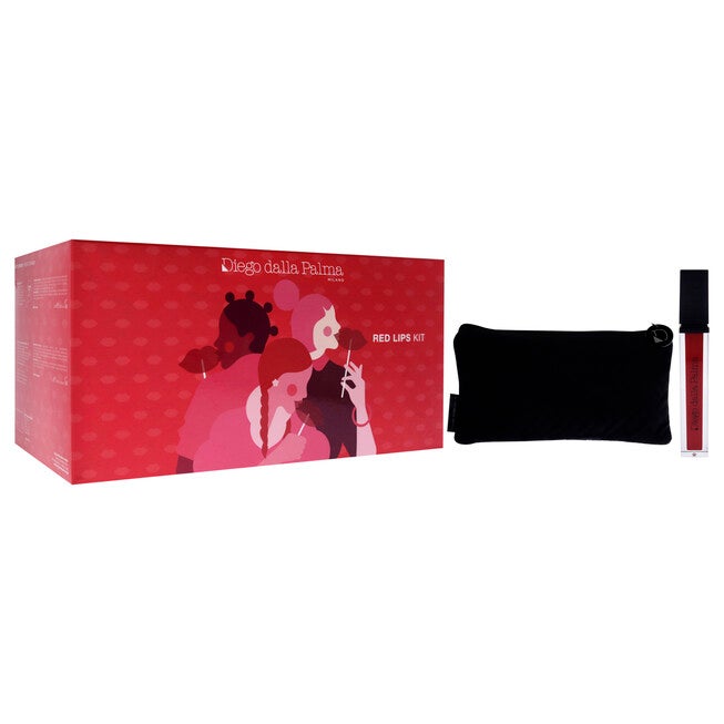 Red Lips Kit by Diego Dalla Palma for Women - 3 Pc 0.3oz Push Up Gloss Lip Gloss - 51, 0.04oz Makeupstudio Stay On Me Lip Liner - 46, Pouch, , alternate image number null