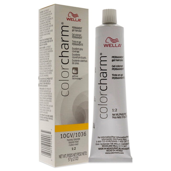Color Charm Permanent Hair Color Gel - 1036 10GV Honey Blonde by Wella for Unisex - 2 oz Hair Color, NA, alternate image number null
