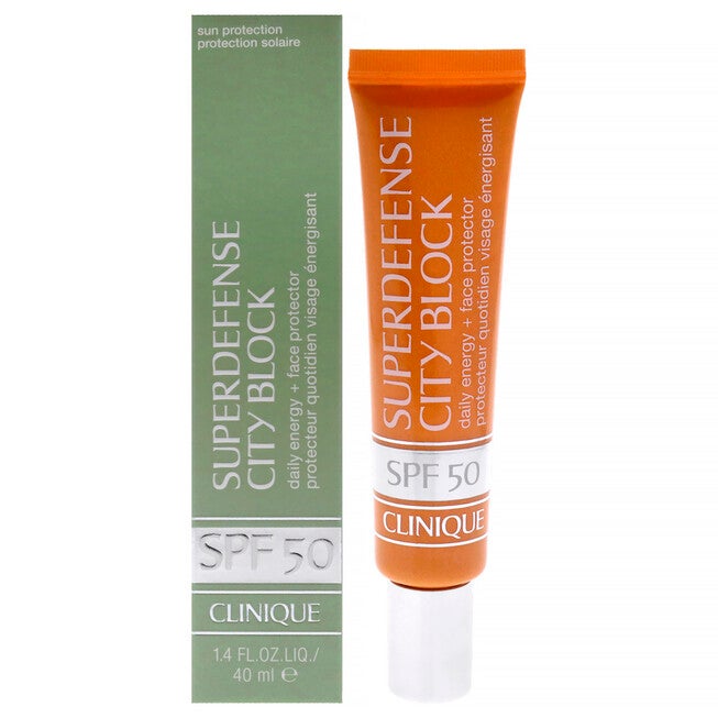 Superdefense City Block Daily Energy plus Face Protector SPF 50 by Clinique for Women - 1.4 oz Sunscreen, NA, hi-res image number null
