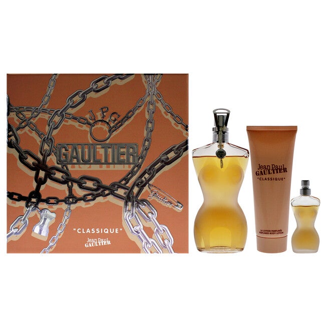 Classique by Jean Paul Gaultier for Women - 3 Pc Gift Set 3.4 oz EDT Spray, 0.2oz EDT Spray, 2.5oz Perfumed Body Lotion, NA, hi-res image number null