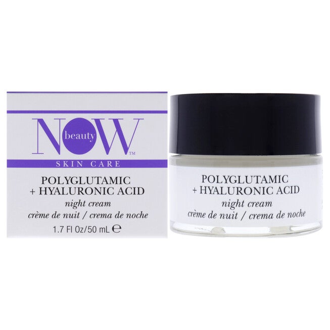 Polyglutamic Plus Hyaluronic Acid Night Cream by NOW Beauty for Unisex - 1.7 oz Cream, NA, hi-res image number null