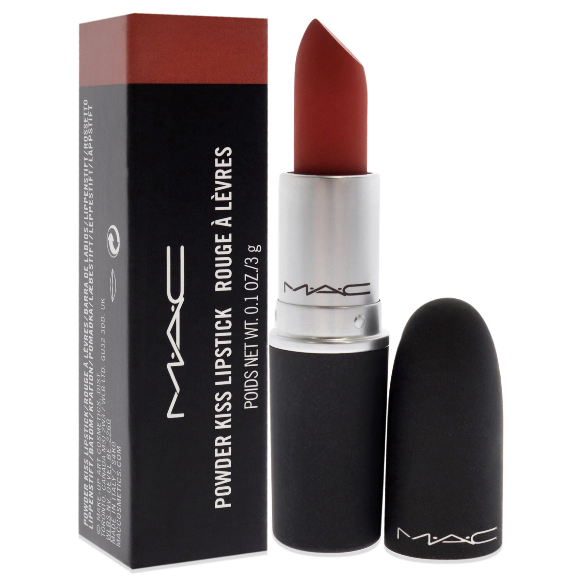Powder Kiss Lipstick - 316 Devoted To Chili by MAC for Women - 0.1 oz Lipstick, See Description, alternate image number 1