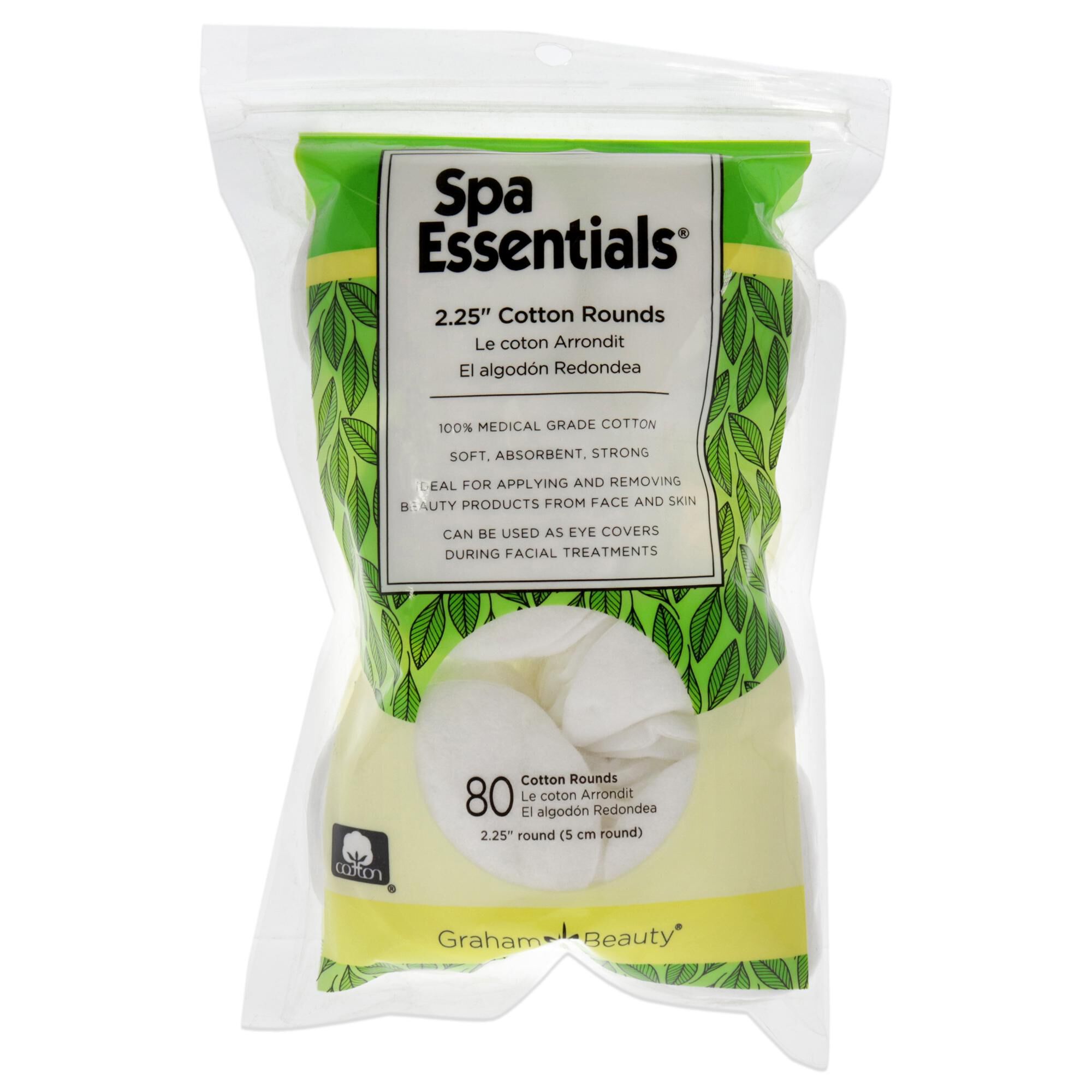 Cotton Rounds - 2.25 by Spa Essentials for Women - 80 Count Cotton Pads, See Description, hi-res image number 0