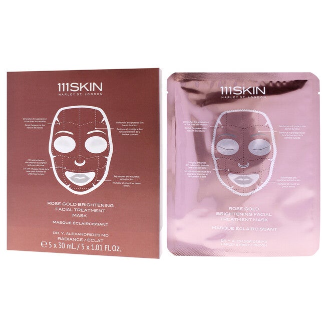 Rose Gold Brightening Facial Treatment Mask by 111Skin for Unisex - 5 Pc Mask, NA, alternate image number null