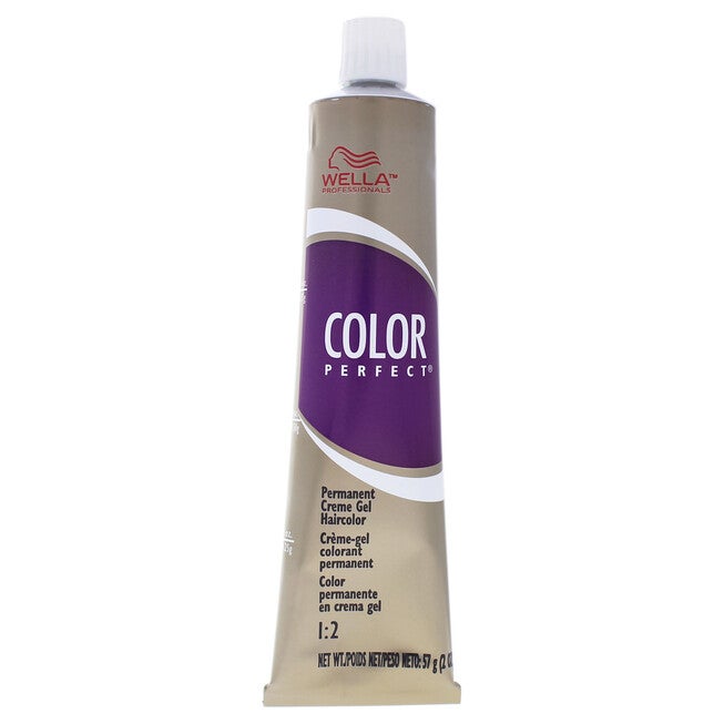 Color Perfect Permanent Creme Gel Hair Color - 4RV Medium Red Violet Brown by Wella for Unisex - 2 oz Hair Color, NA, alternate image number null