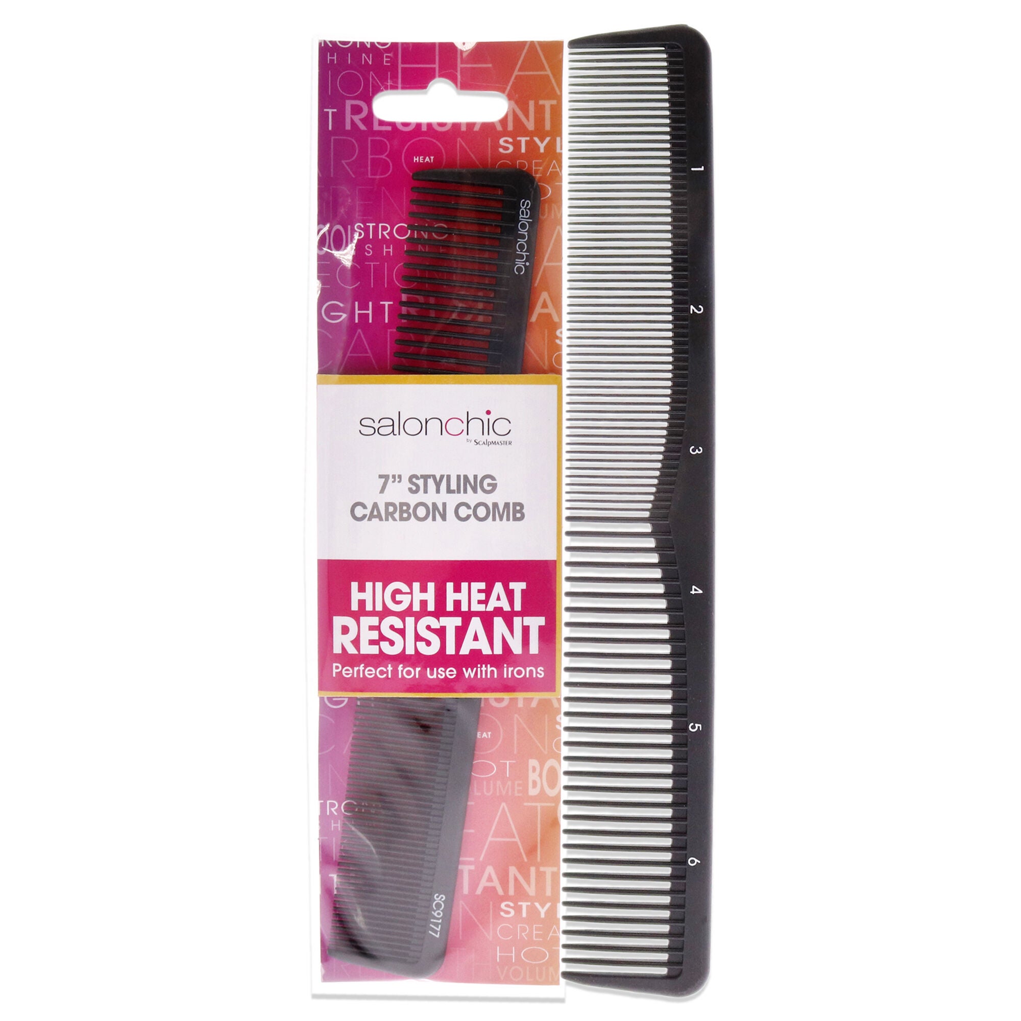 Styling Carbon Comb High Heat Resistant 7 by SalonChic for Unisex - 1 Pc Comb, See Description, hi-res image number 0