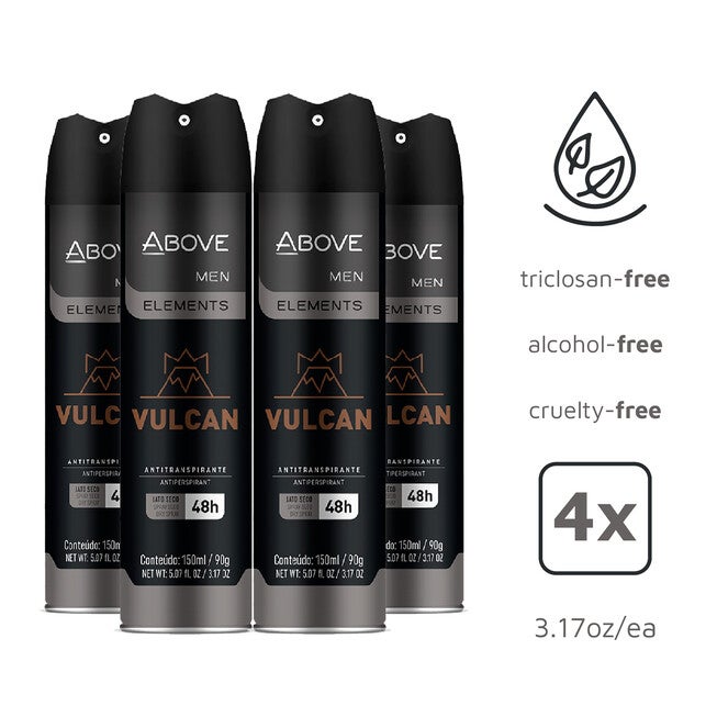 48 Hours Element Antiperspirant Deodorant - Vulcan by Above for Men - 3.17 oz Deodorant Spray - Pack of 4, See Description, alternate image number 1