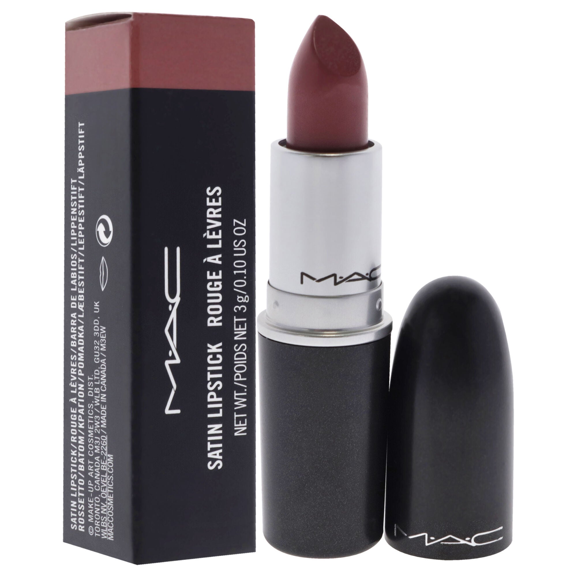 Satin Lipstick - 808 Faux by MAC for Women - 0.10 oz Lipstick, See Description, alternate image number 1