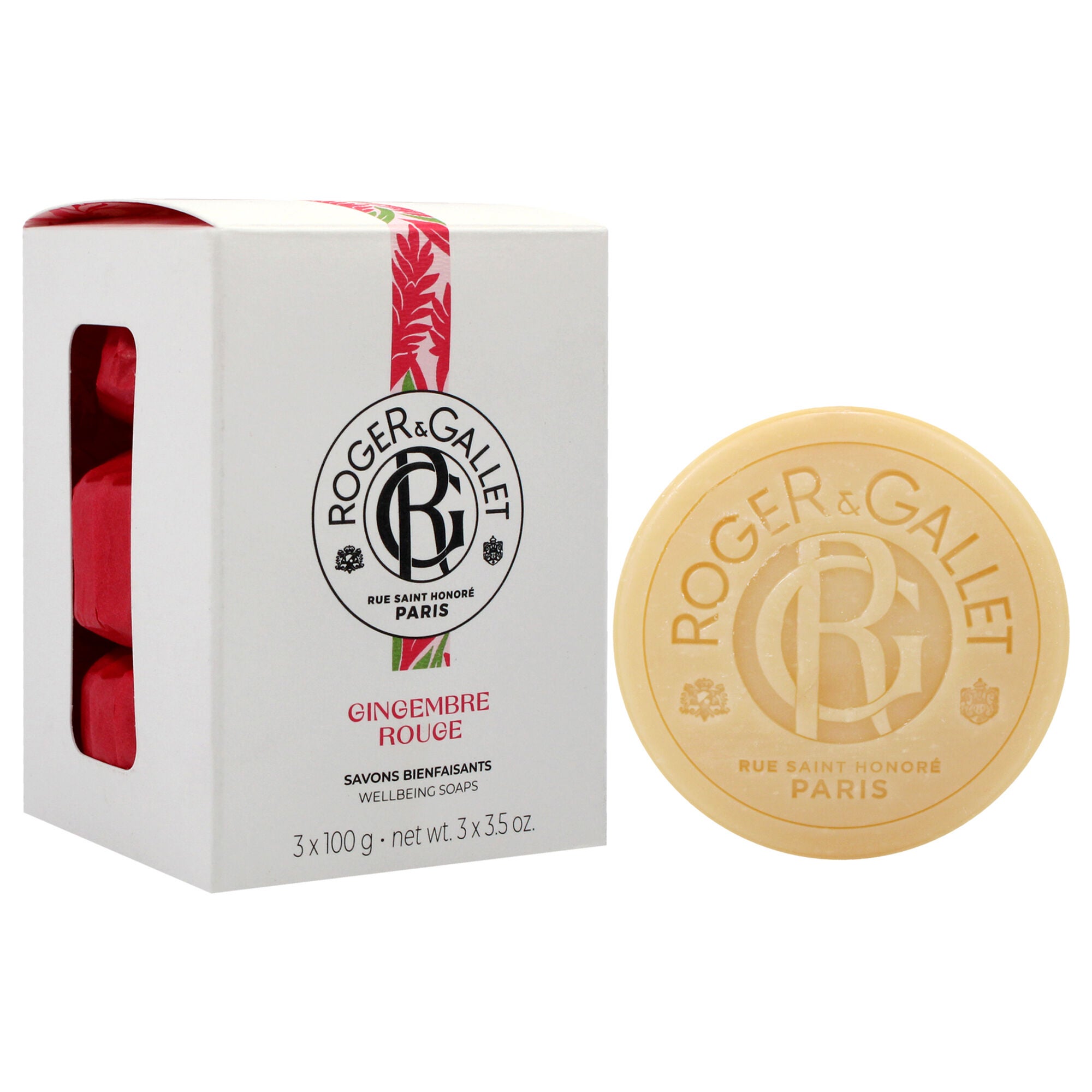 Wellbeing Soap Set - Red Ginger by Roger & Gallet for Unisex - 3 x 3.5 oz Soap, See Description, alternate image number 1