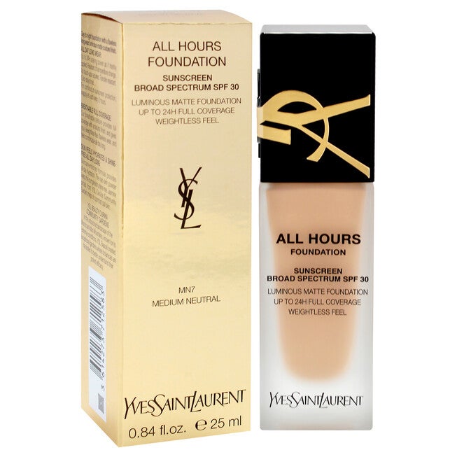 All Hours Foundation SPF 30 - MN7 Medium Neutral by Yves Saint Laurent for Women - 0.84 oz Foundation, NA, alternate image number null