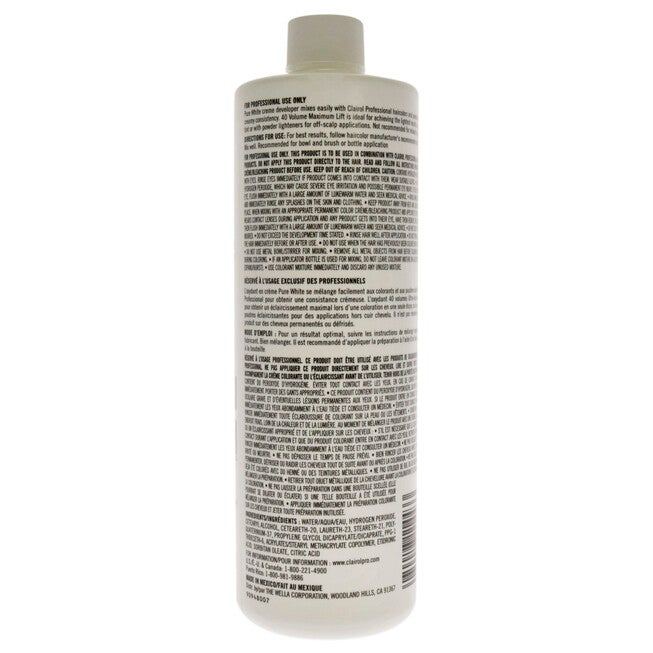 Pure White 40 Volume Creme Developer by Clairol for Unisex - 16 oz Lightener, , alternate image number null