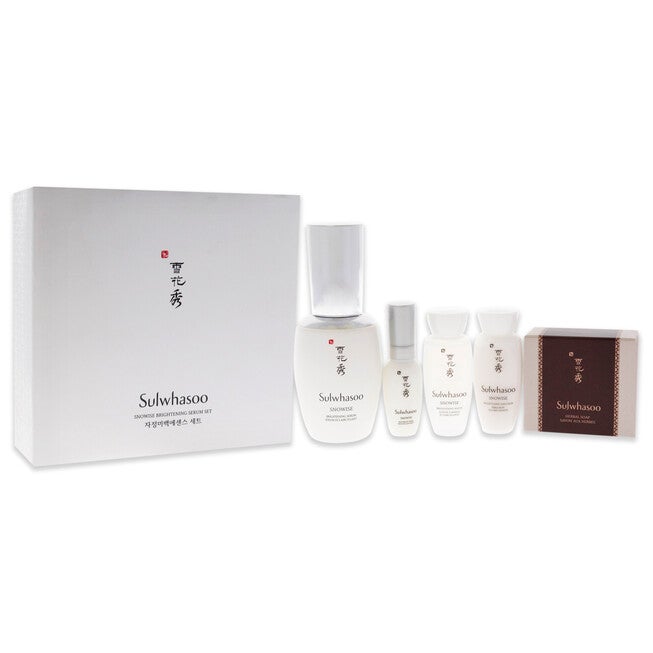 Snowise Brightening Serum Set by Sulwhasoo for Women - 5 Pc 1.7oz Serum, 8ml Serum, 15ml Water, 15ml Emulsion, 1.7oz Herbal Soap Red Ginger, NA, alternate image number null