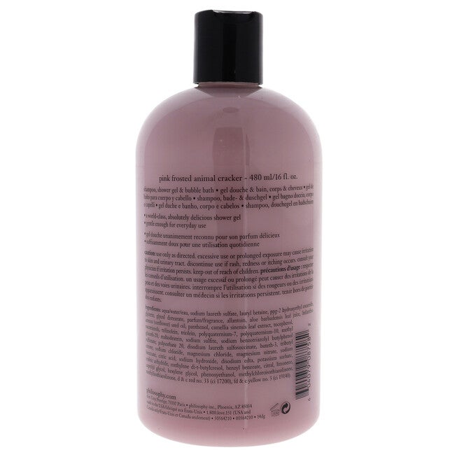 Pink Frosted Animal Cracker by Philosophy for Unisex - 16 oz Shampoo, Shower Gel and Bubble Bath, , alternate image number null