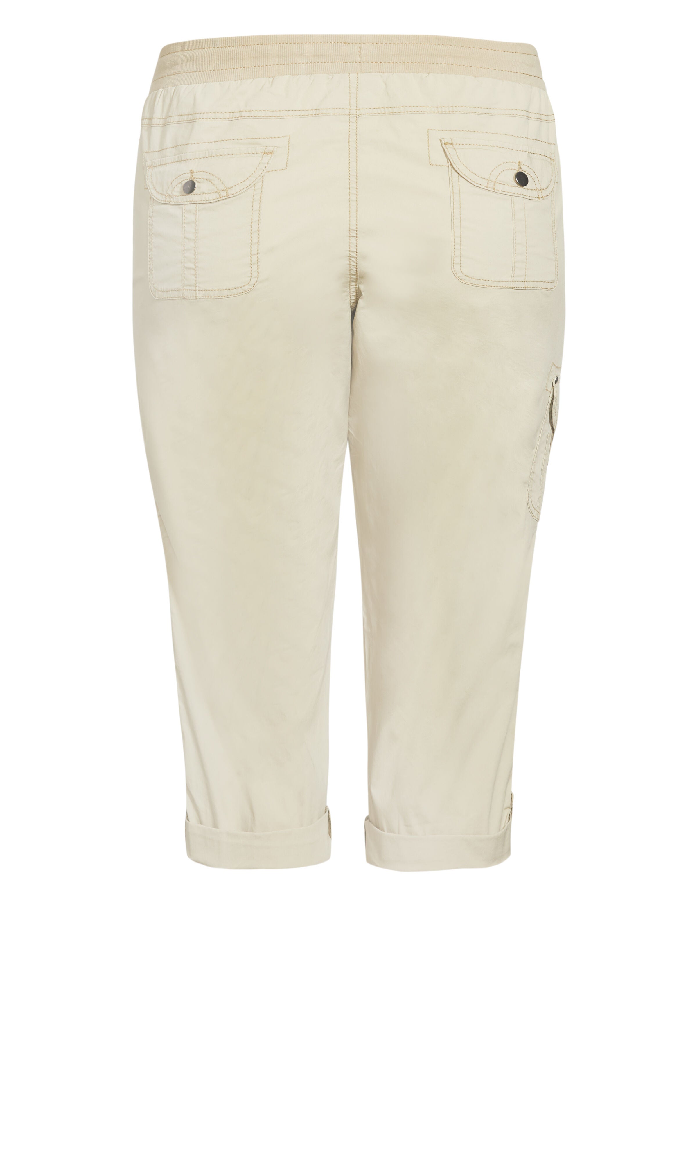 Cotton Roll Up Capri - sand, , alternate image number 3