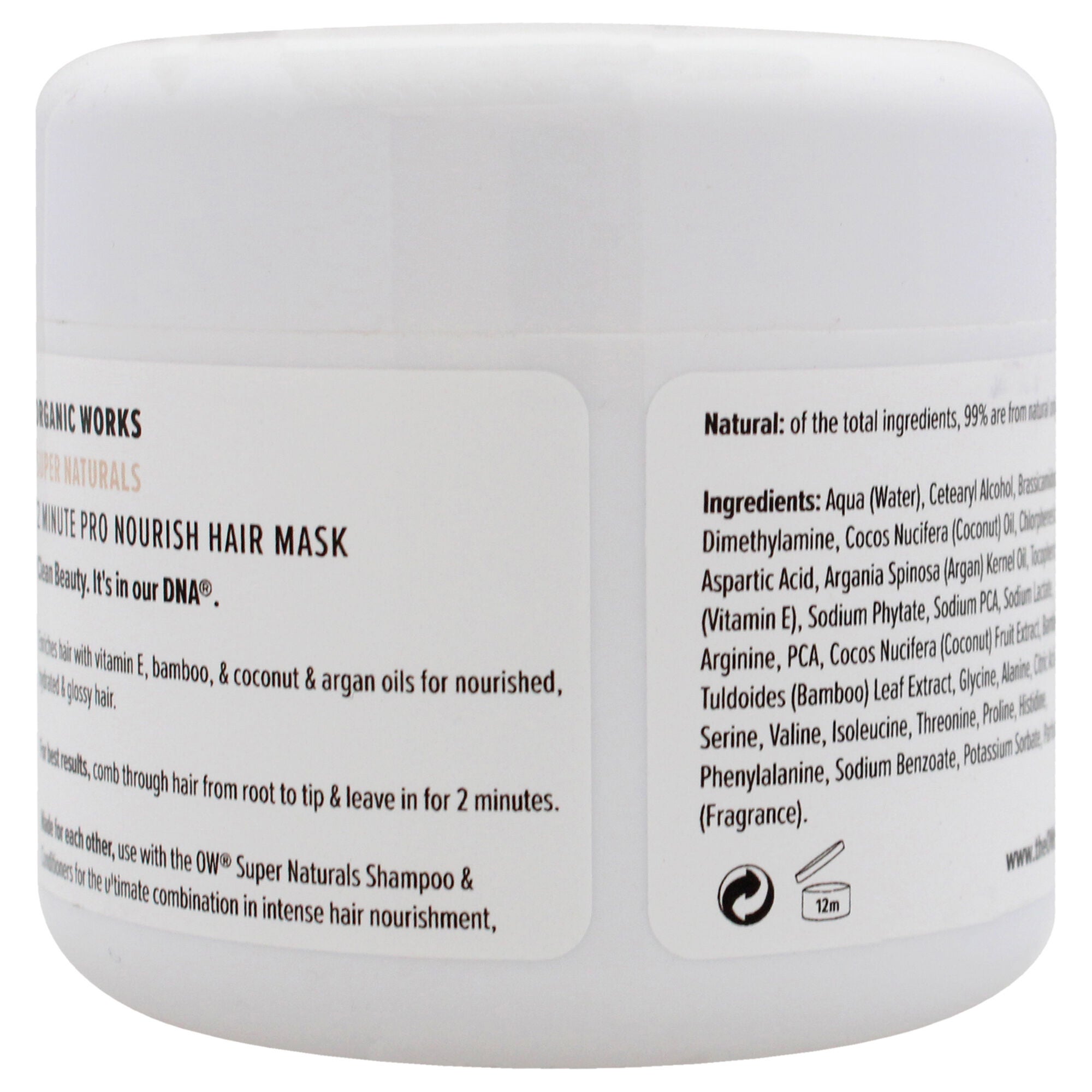 Super Naturals 2 Minute Pro Nourish Hair Mask by Organic Works for Unisex - 5.07 oz Mask, See Description, alternate image number 2
