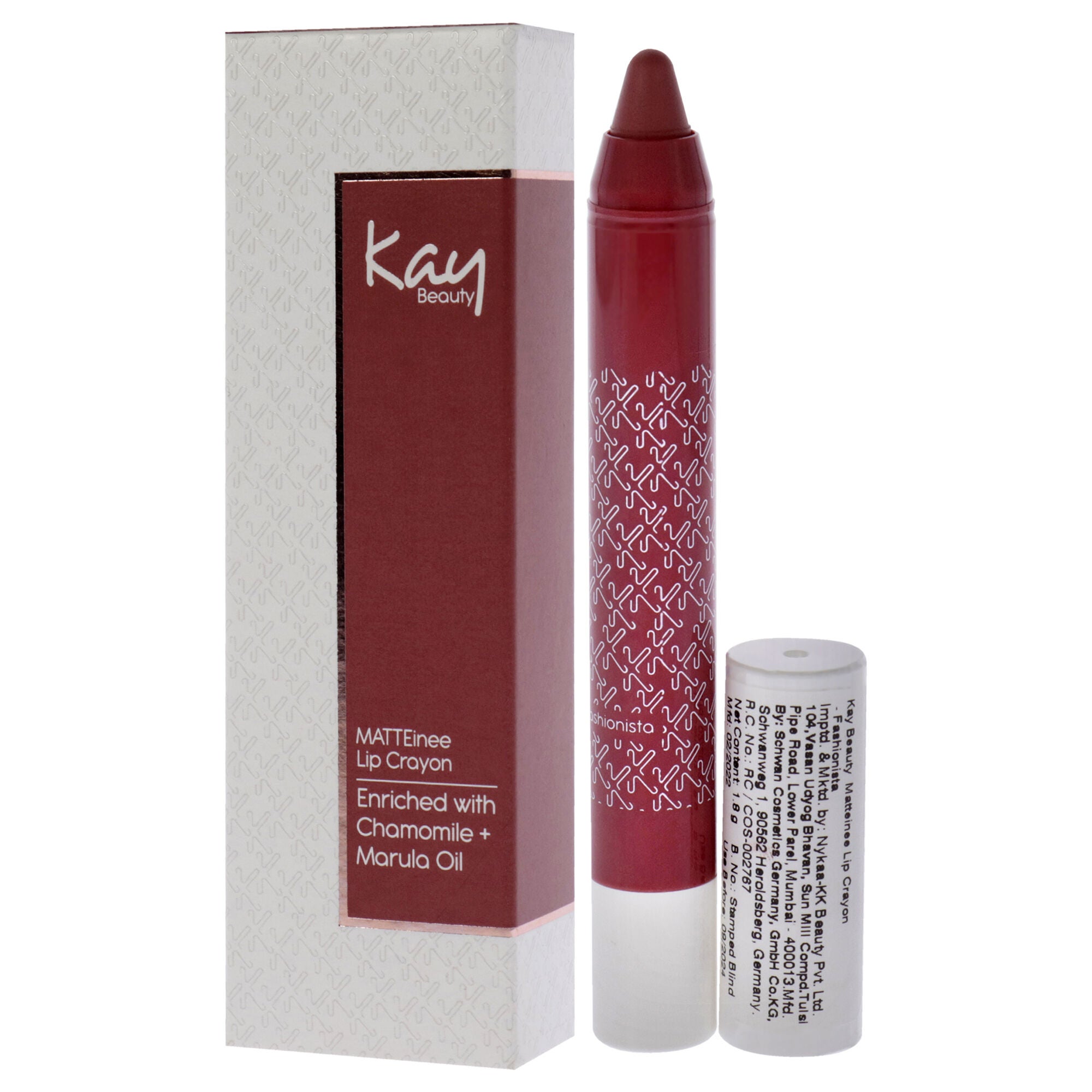 Matteinee Matte Lip Crayon Lipstick - Fashionista by Kay Beauty for Women - 0.06 oz Lipstick, See Description, alternate image number 3