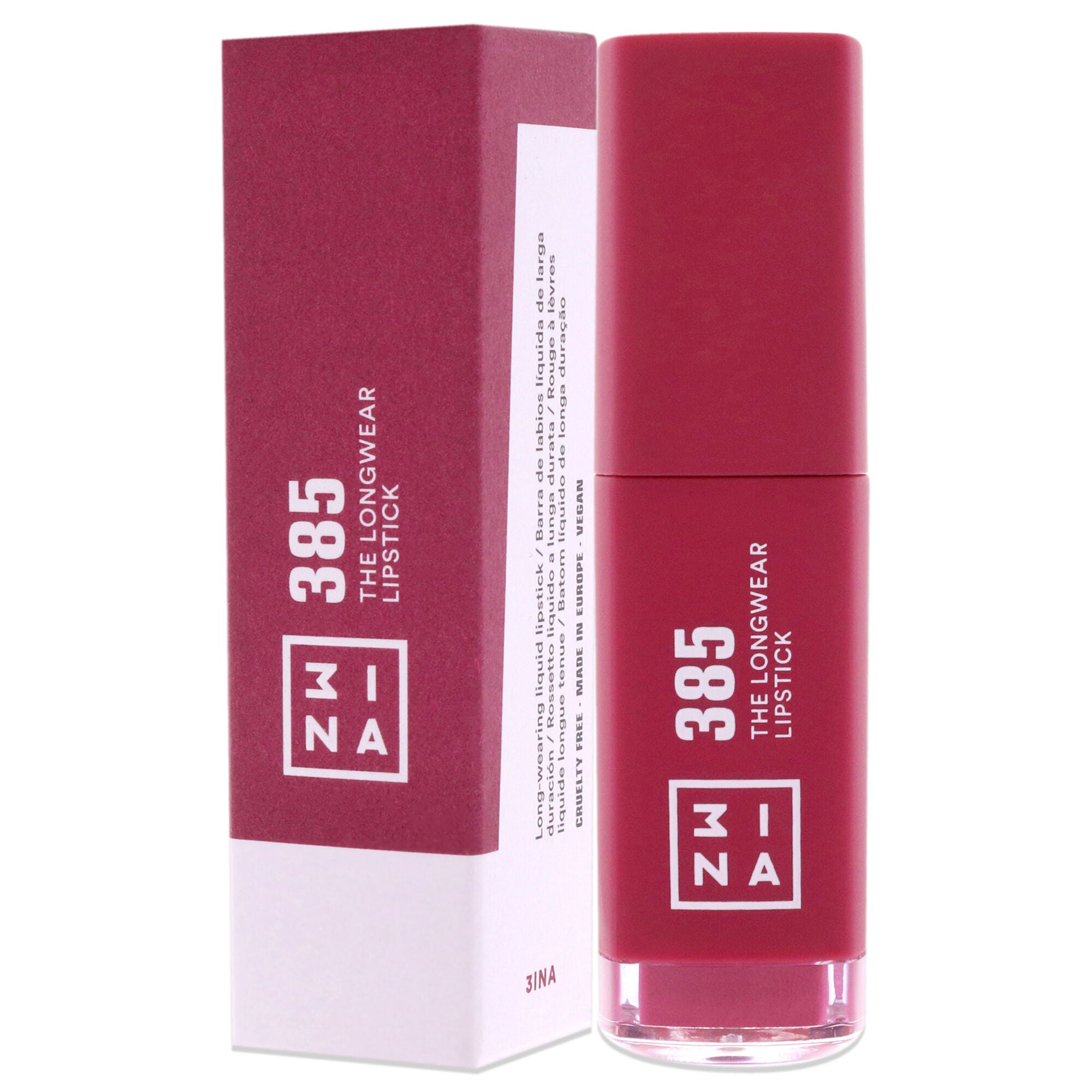 The Longwear Lipstick - 385 Burgundy by 3INA for Women - 0.20 oz Lipstick, See Description, alternate image number 3
