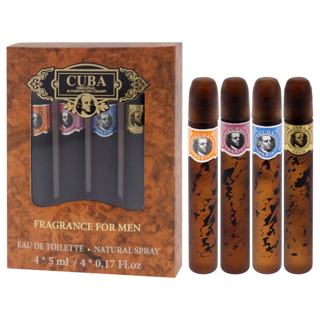 Cuba by Cuba for Men - 4 Pc Mini Gift Set cuba gold, cuba red, cuba blue, cuba orange (5ml each), NA, alternate image number null