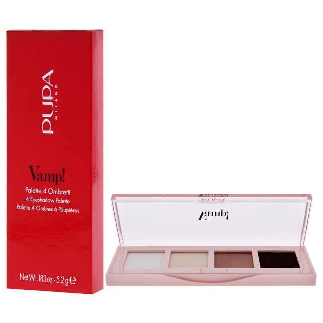 Vamp! 4 Eyeshadow Palette - 001 Natural Matt by Pupa Milano for Women - 0.183 oz Eye Shadow, NA, alternate image number null