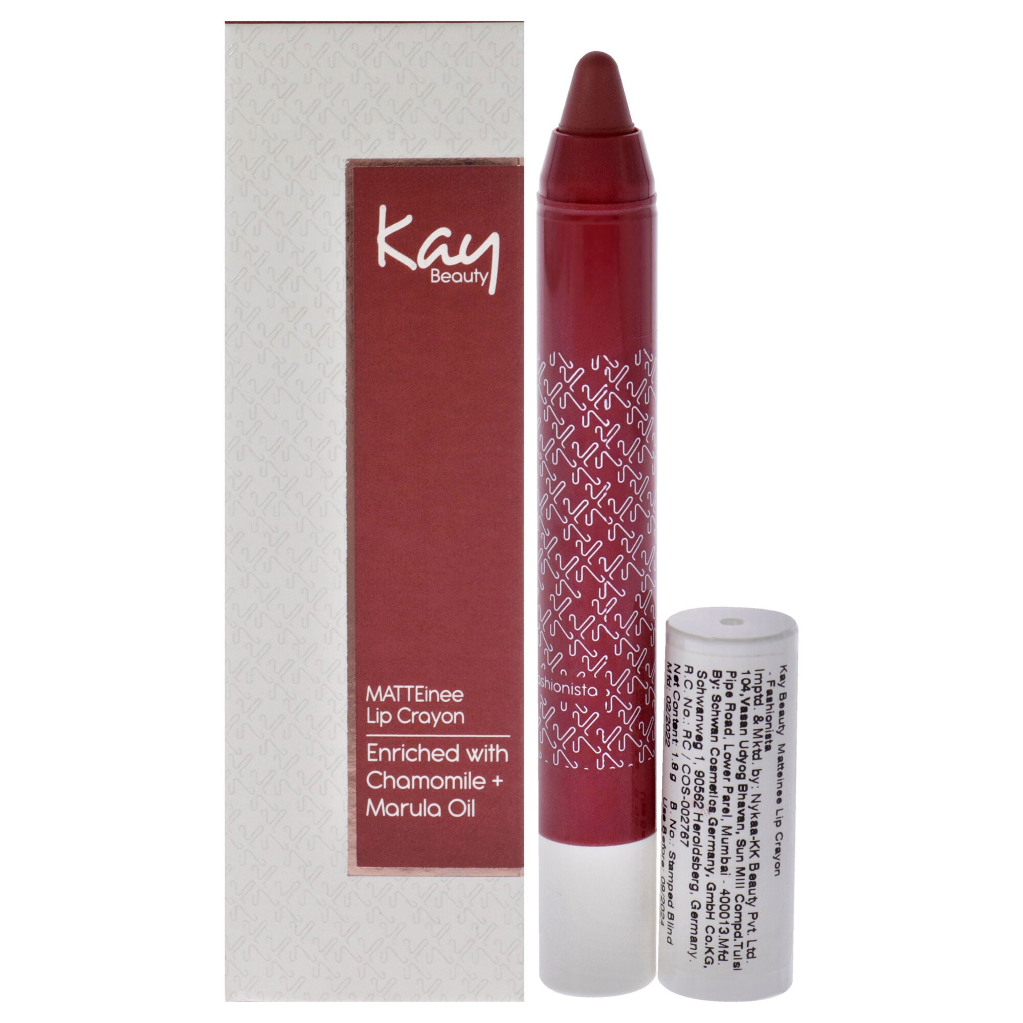 Matteinee Matte Lip Crayon Lipstick - Fashionista by Kay Beauty for Women - 0.06 oz Lipstick, See Description, hi-res image number 0
