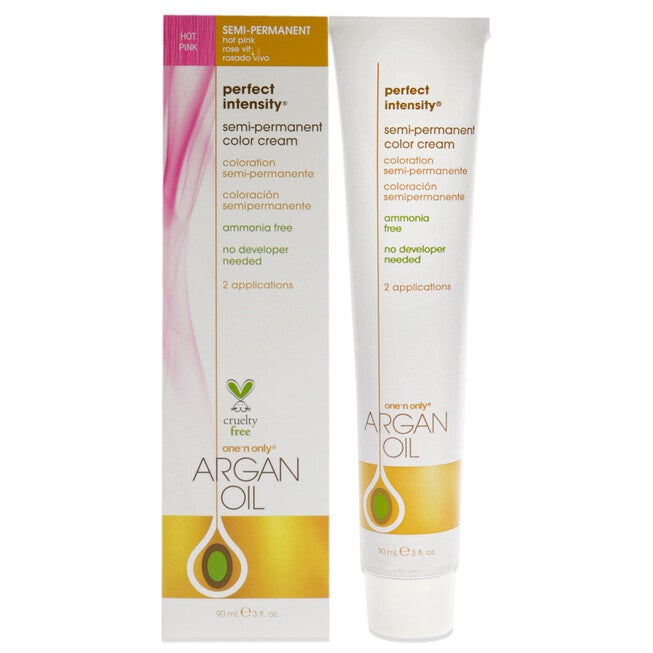 Argan Oil Perfect Intensity Semi-Permanent Color Cream - Hot Pink by One n Only for Unisex - 3 oz Hair Color, NA, hi-res image number null