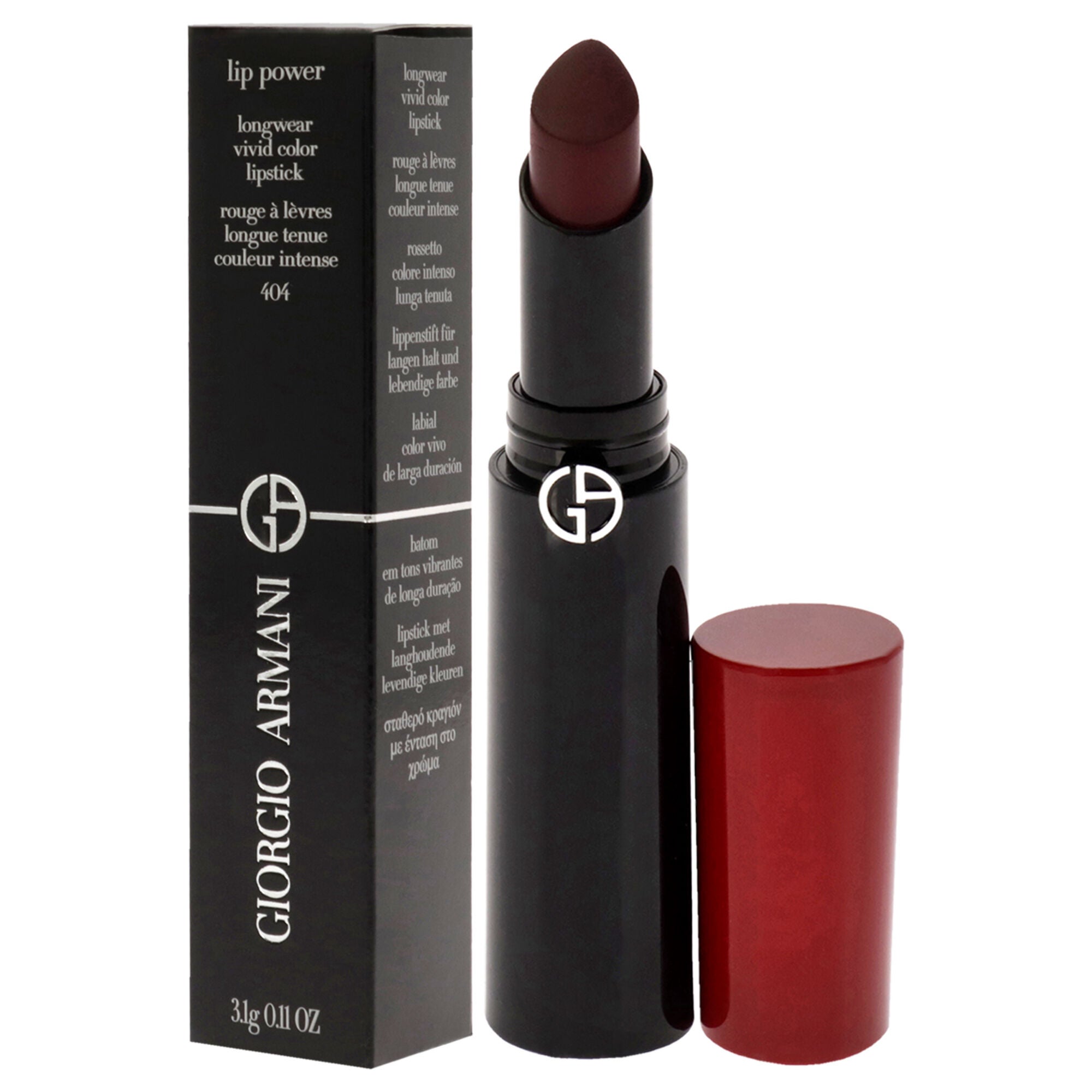 Lip Power Longwear Vivid Color Lipstick - 404 Tempting by Giorgio Armani for Women - 0.11 oz Lipstick, , alternate image number 7